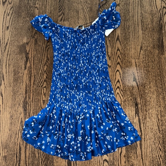 Blue floral print Zara summer mini dress - Picture 2 of 4
